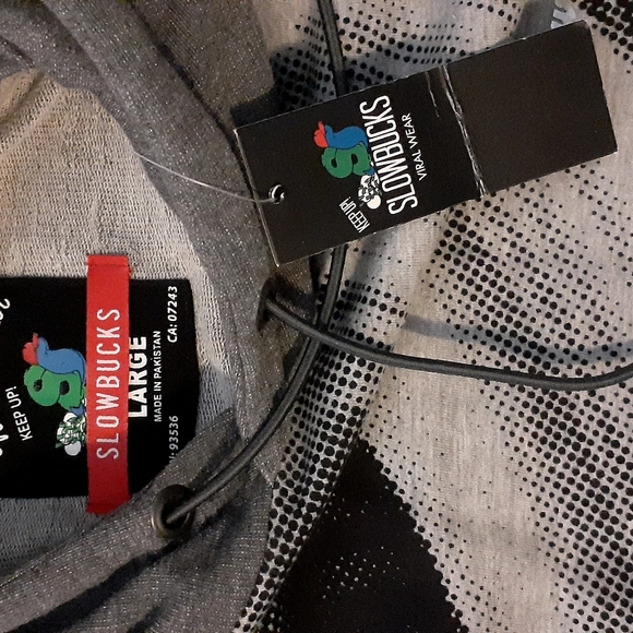 Slowbucks Money Roll Hoodie light Sweatshirt Mens L Grey $100 Graphic Viral Wear - Picture 6 of 8